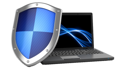 Schutzschild vor Notebook