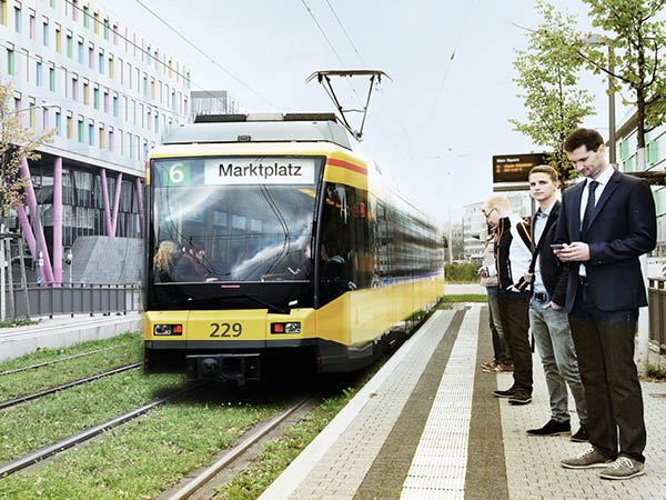 Haltestelle in Karlsruhe mit INIT-Lösungen